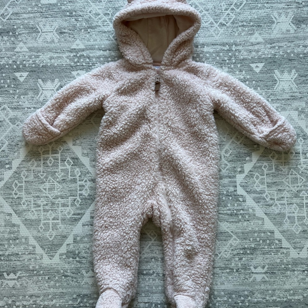 Carter's Pink Hooded Sherpa Jumpsuit